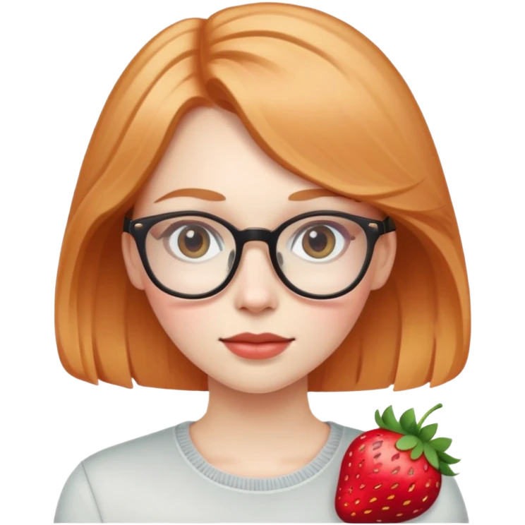 Pale girl with strawberry blonde hair and glasses emoji