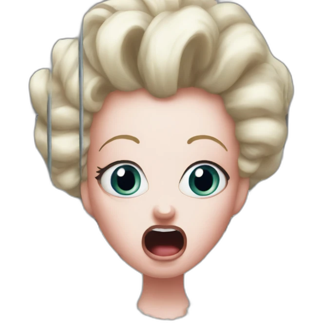 crazy eyes Marie Antoinette scream scary jail emoji