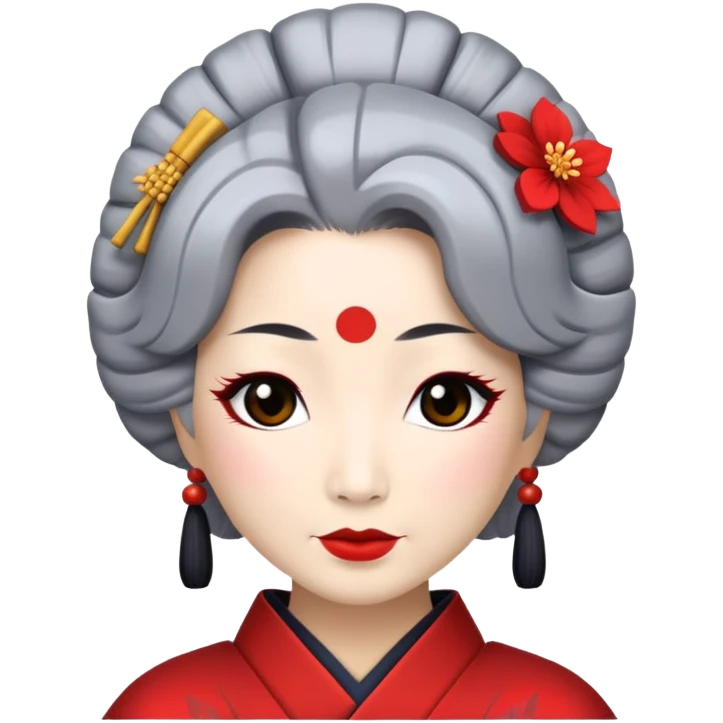 Geisha in her 40s with gray hair emoji