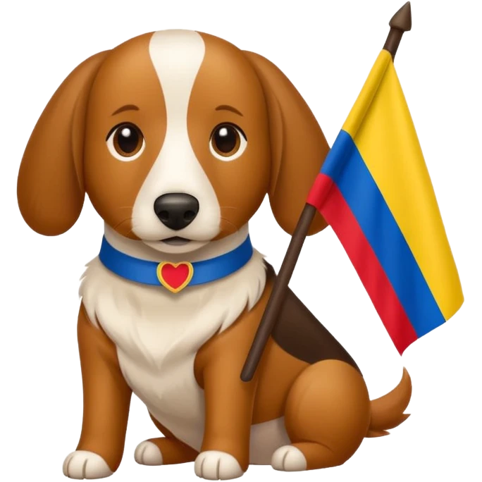 Quiero un perro salchicha con una bandera de Colombia  emoji