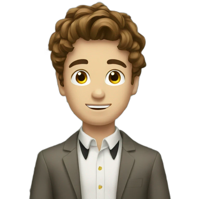 A rich teen man whit Brown hair and money emoji