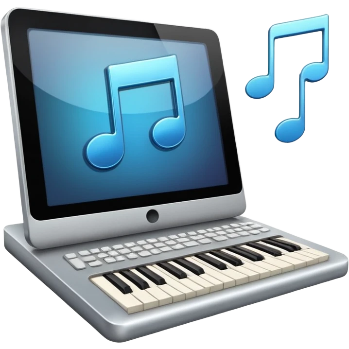 a computer play music emoji