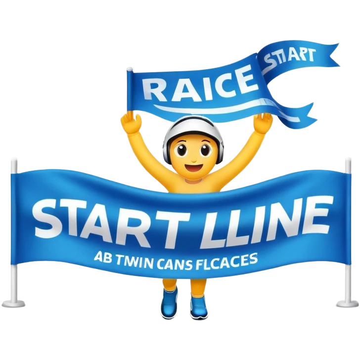 start line at race with banner emoji