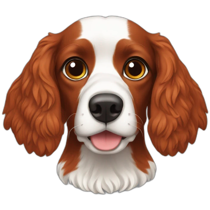 Breton red spaniel head comic emoji
