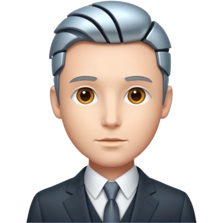 the swiss chris (banker influencer), looking professional yet have robotic elements emoji
