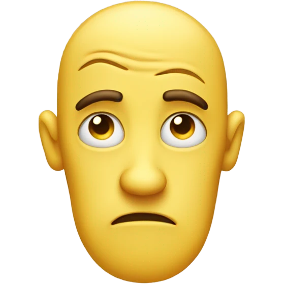 Tired yellow circle face emoji