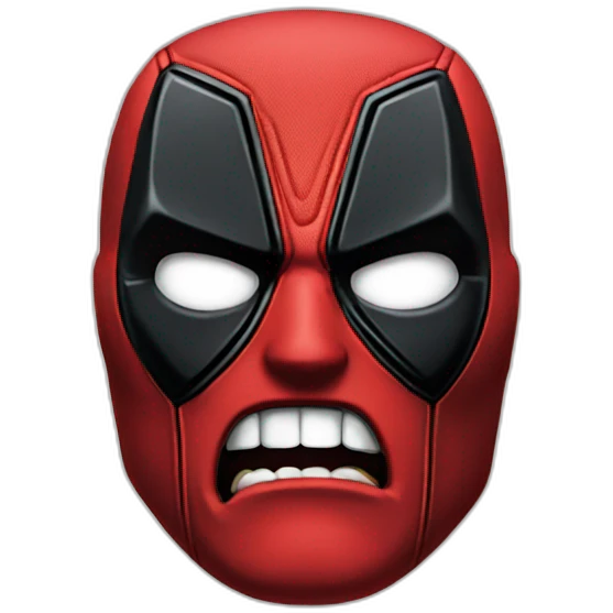 angry deadpool face without mouth emoji