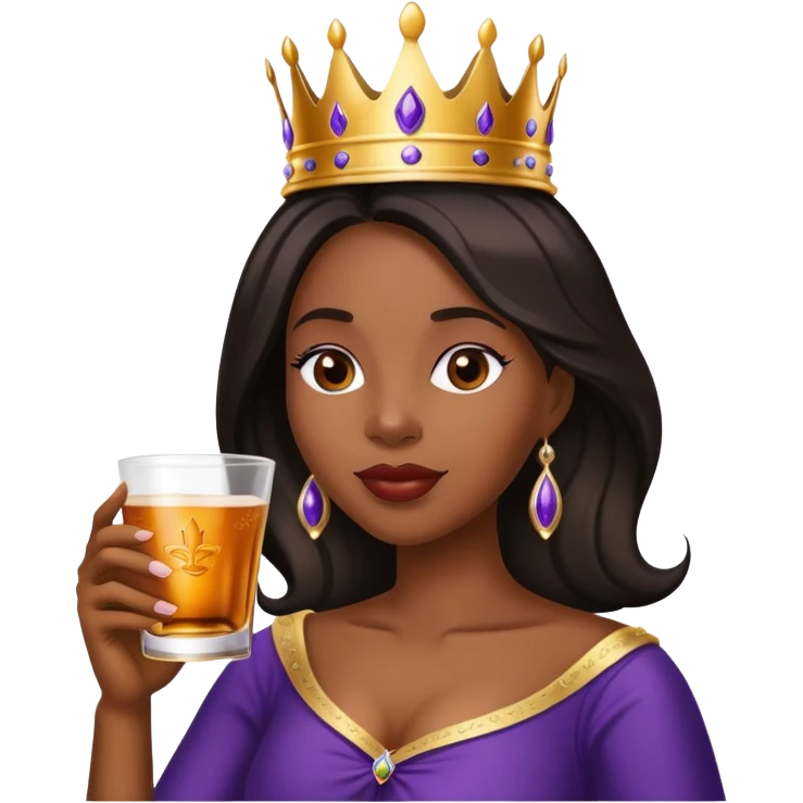 Black woman drinking crown Royal emoji