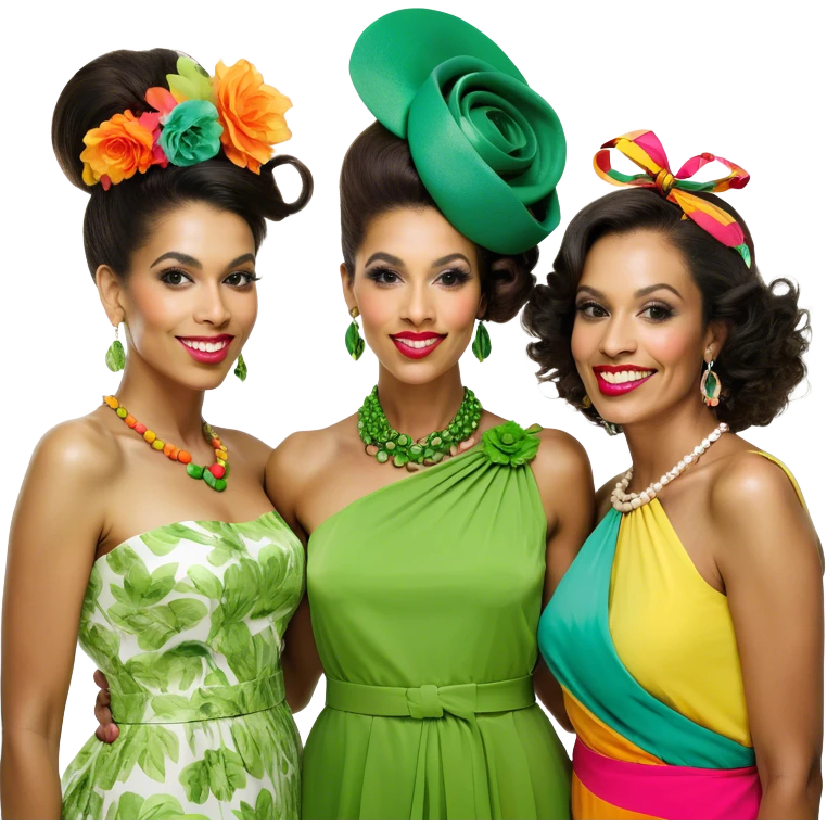 women at a party with other two women emoji