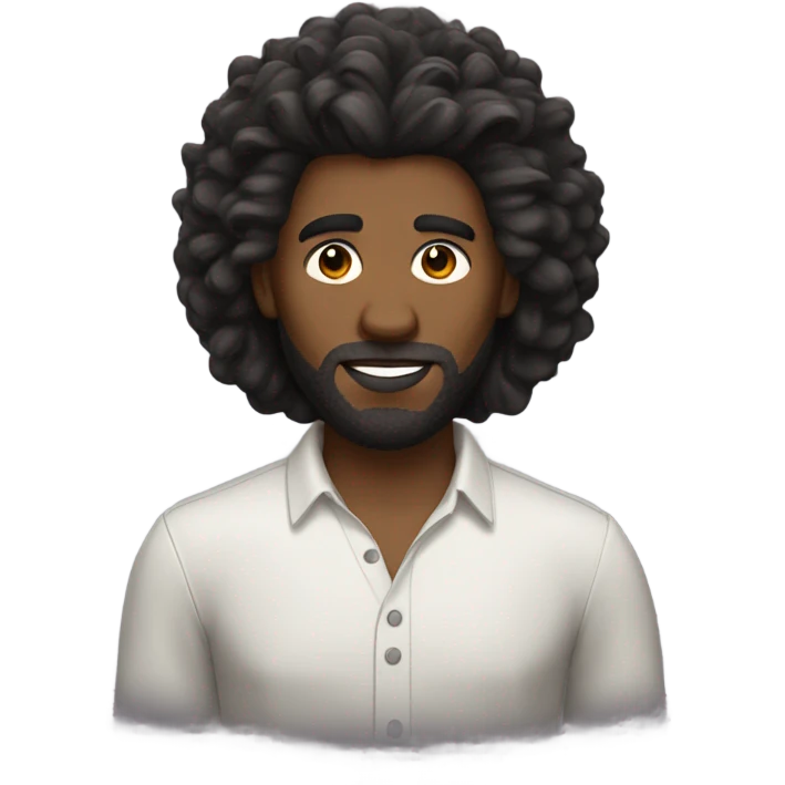 Black man lion hair emoji