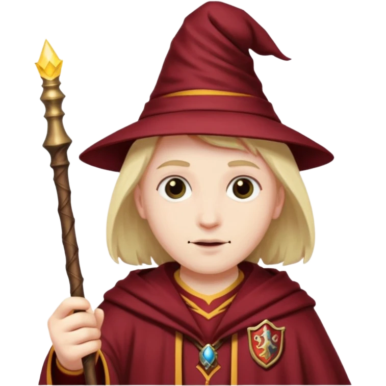 Gryffindor wizard with wand emoji