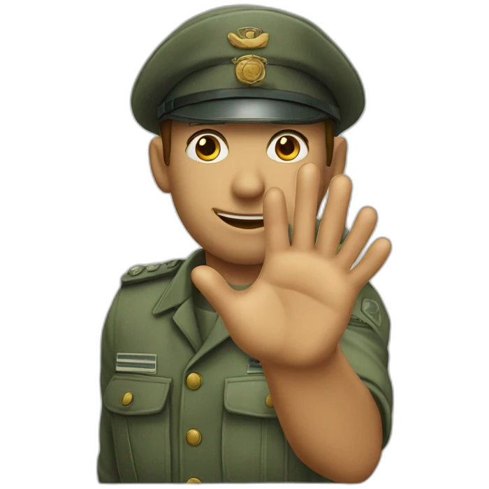 A man face salutes wjth his hand like a soldier sol emoji