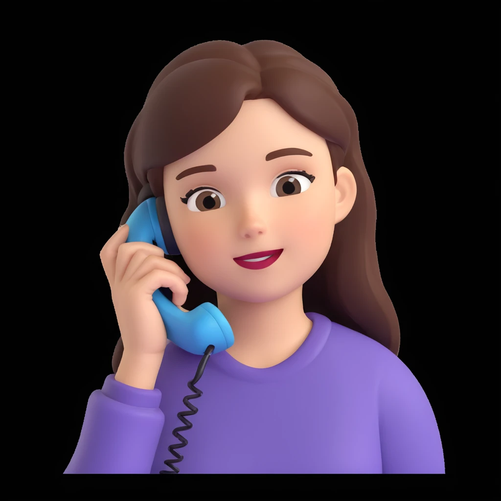 girl talking on phone, close up pose emoji