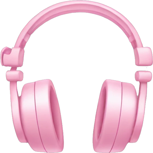 Headphones with light pink ribbons  emoji