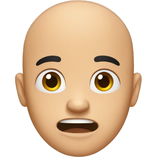 Bald scared  emoji