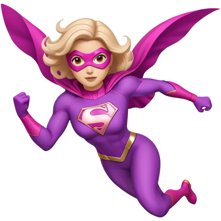 pink violet woman superhero flying emoji