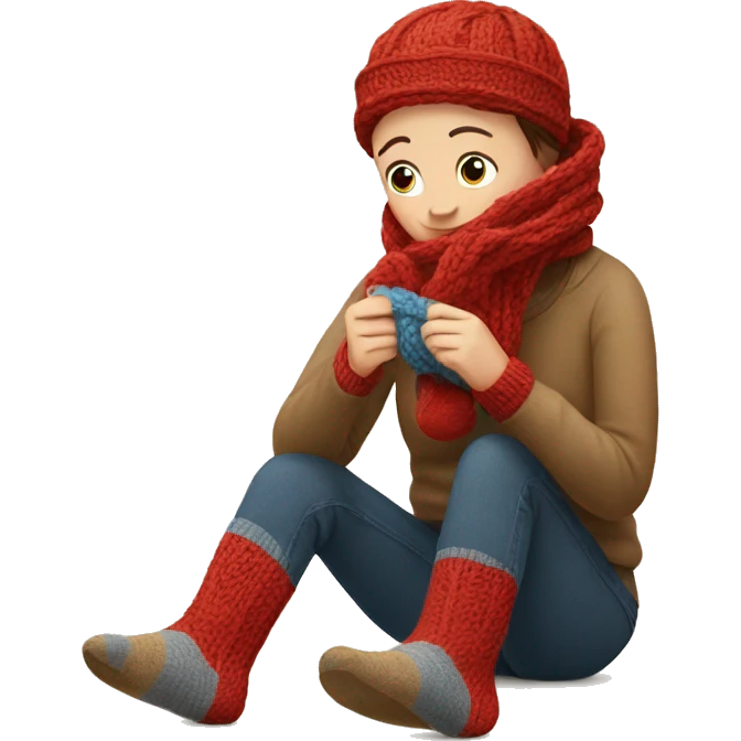 Knitting a pair of socks emoji