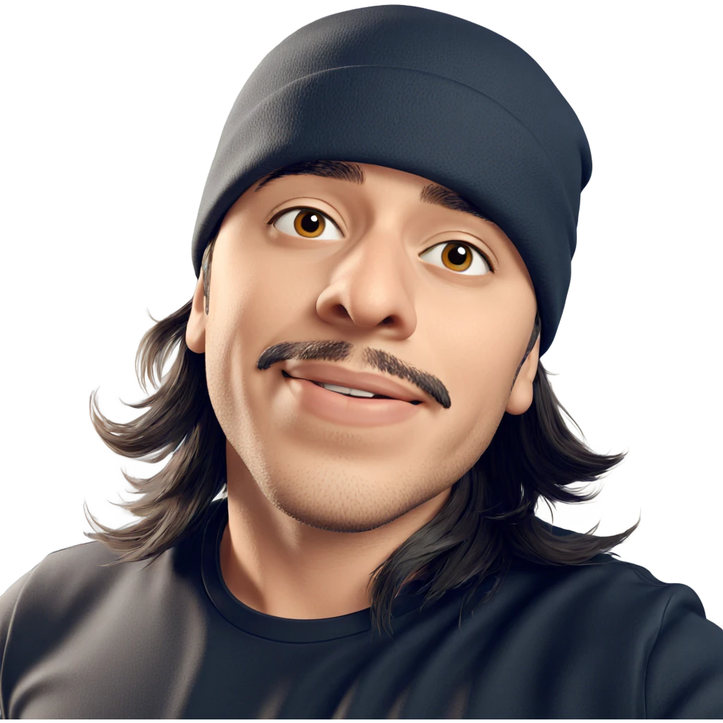 handsome man with mustache portrait emoji