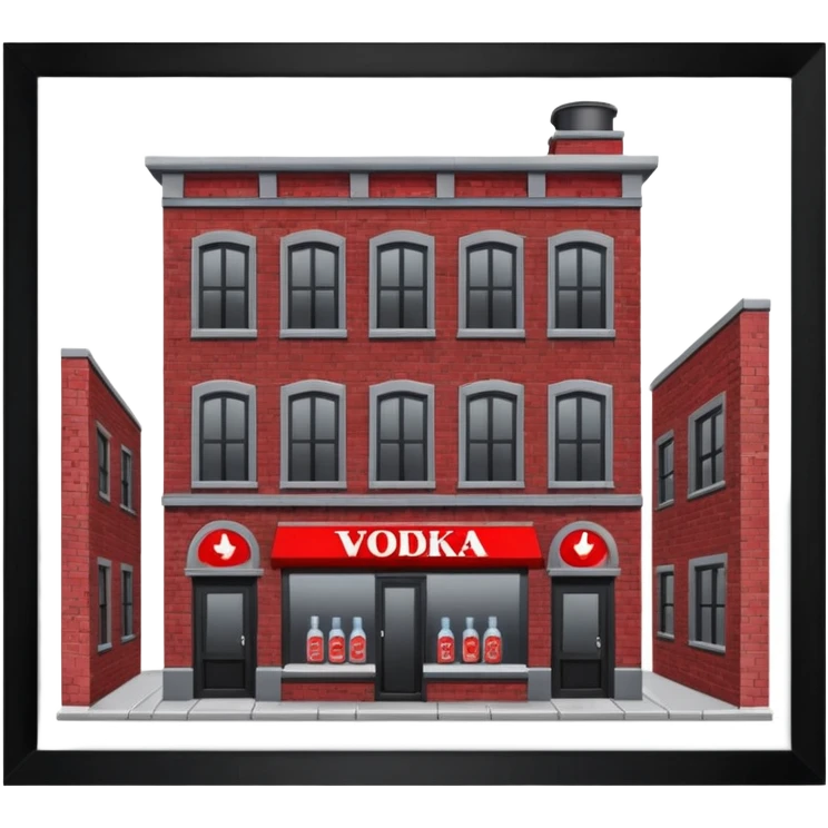 The dark building of the vodka store emoji