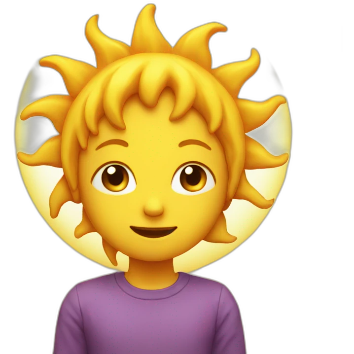 The sun with the face of a child emoji