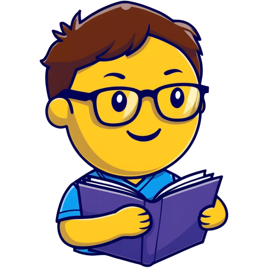Smiling book with glasses and honor student medal emoji