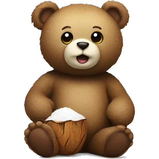 teddybear with coconut emoji