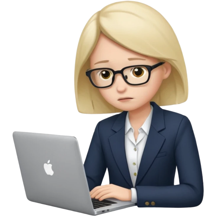 bored at work with laptop and blazer emoji