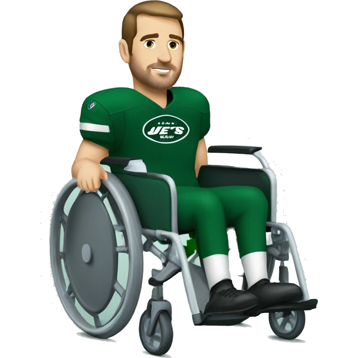 Aaron rogers jets uniform wheelchair  emoji