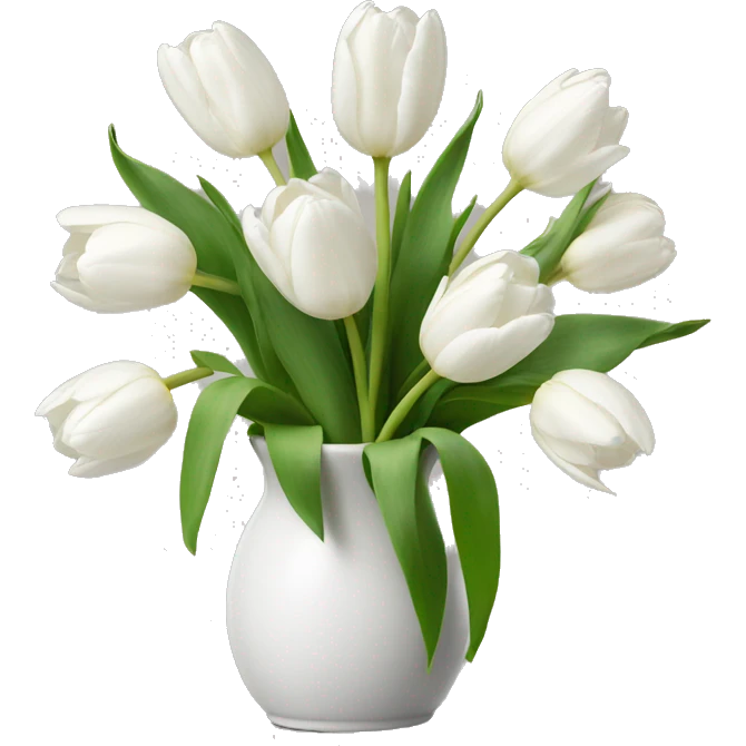 white tulips in a vase emoji