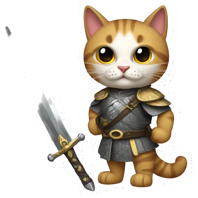 Gato estilisado com espada emoji