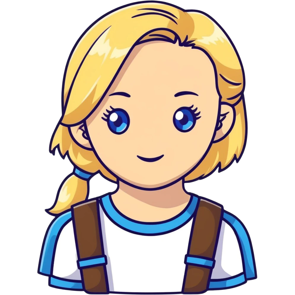 white girl with blonde hair and blue eyes emoji