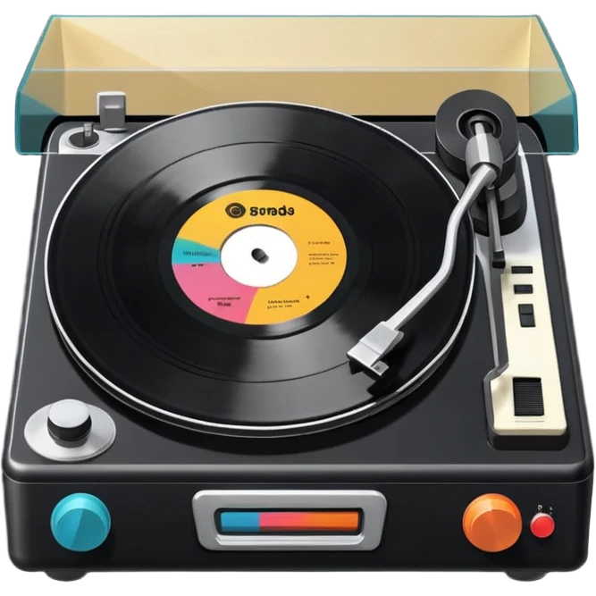 a record player spinning a 7" single emoji