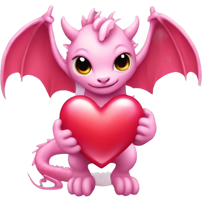  A red or pink heart with dragon wings, mixing cuteness with a mystical touch. emoji