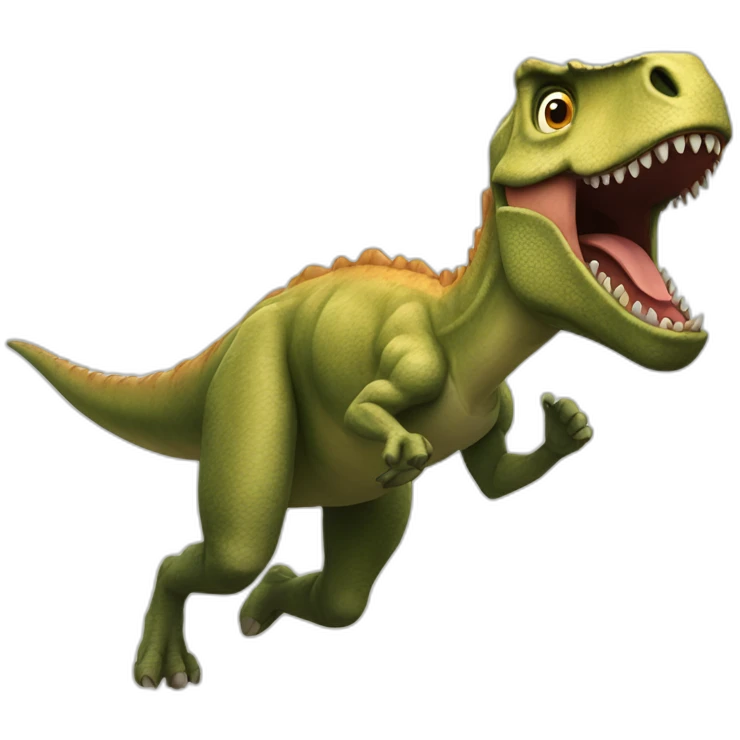 Running from dinosaur emoji