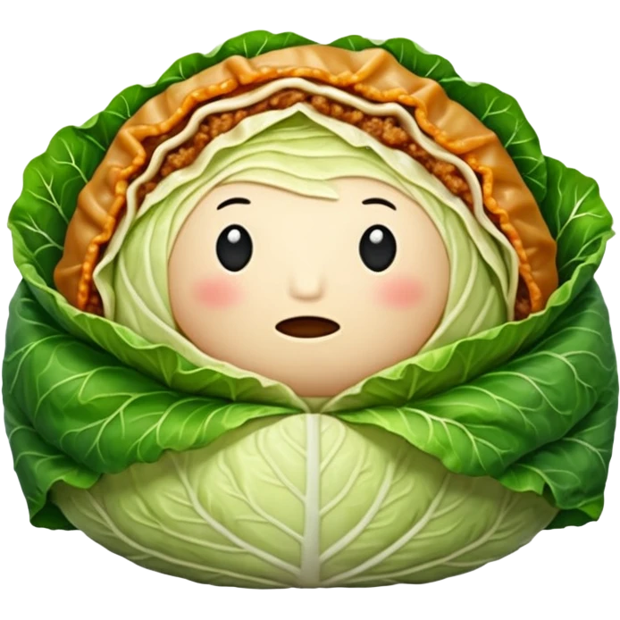 Cabbage roll  with no face emoji