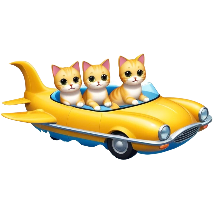Flying cats in swimming cars  emoji