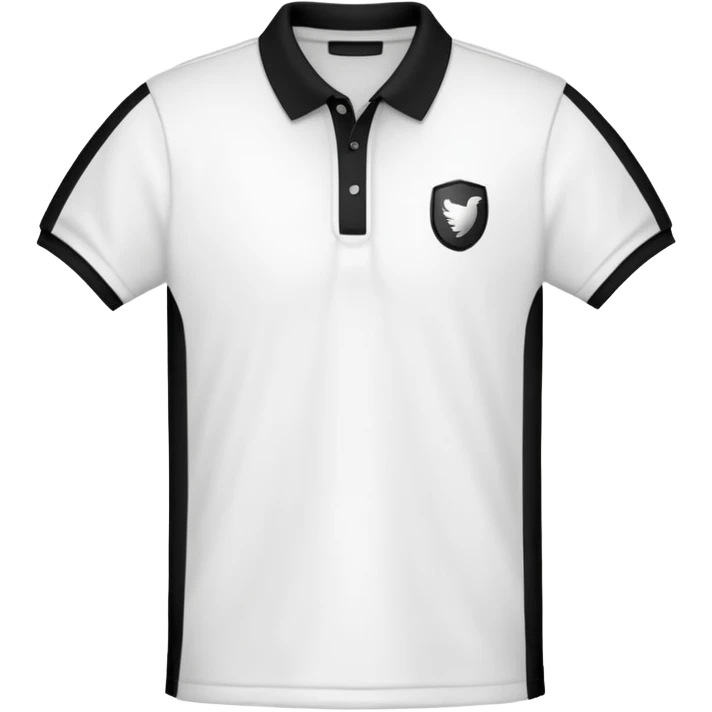 White polo tshirt with vertical black strips emoji