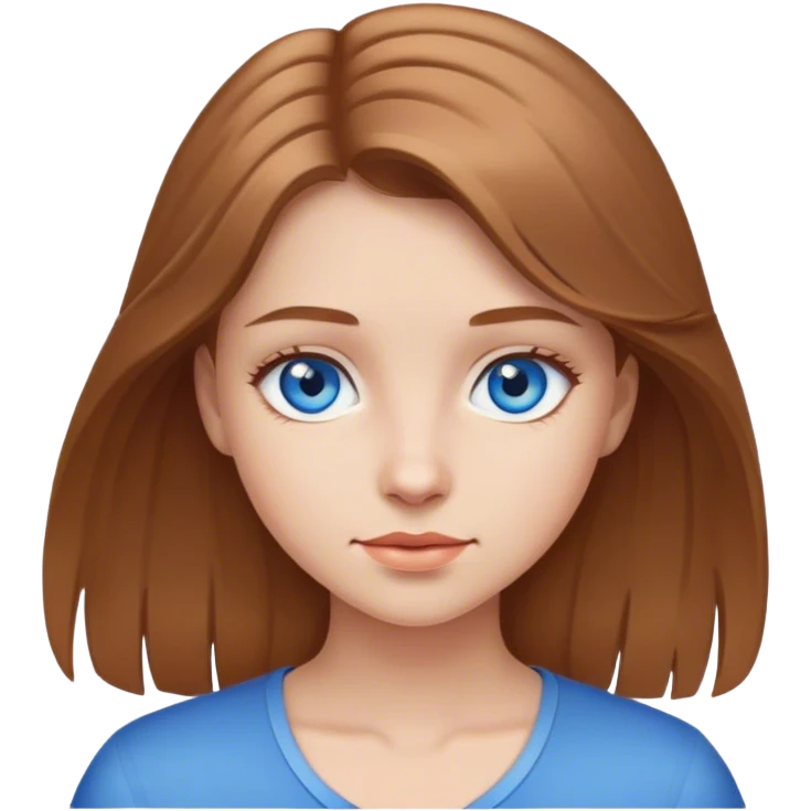 Light brown hair girl with blue eyes emoji