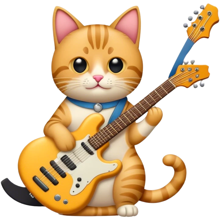 Gatto che suona la chitarra emoji