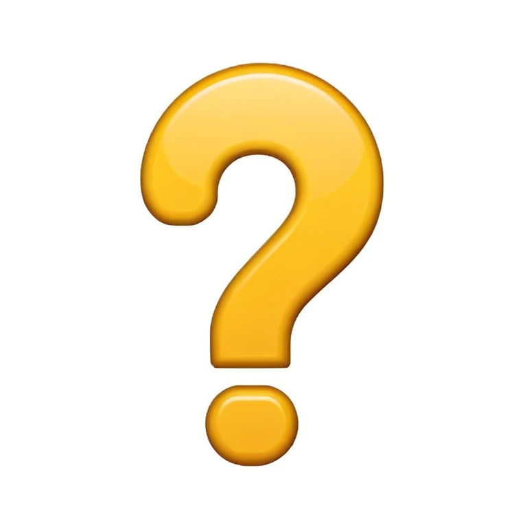 prominent emoji question mark overlay, white placeholder, simple and clear emoji