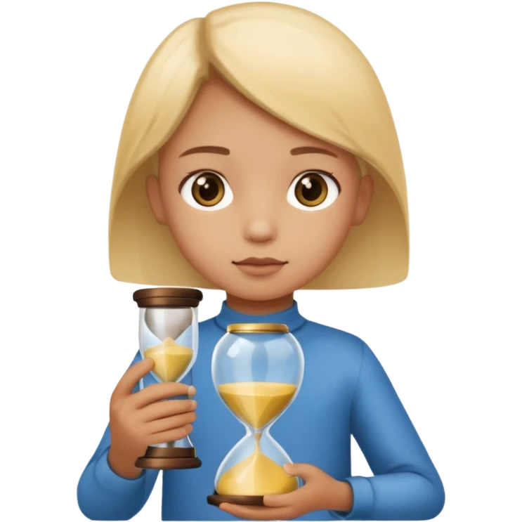 child holding hourglass emoji