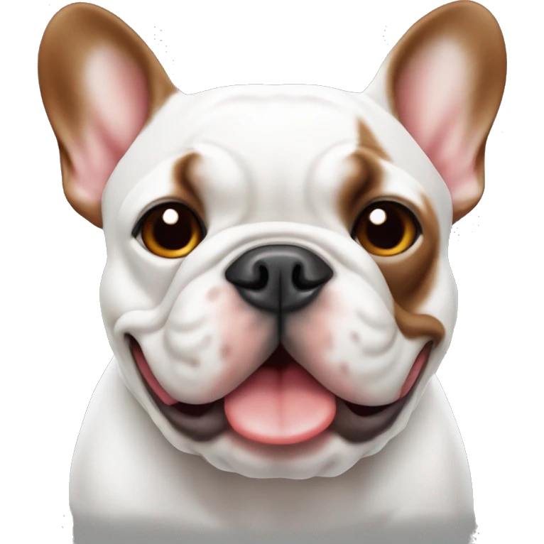 French bulldog red and white emoji