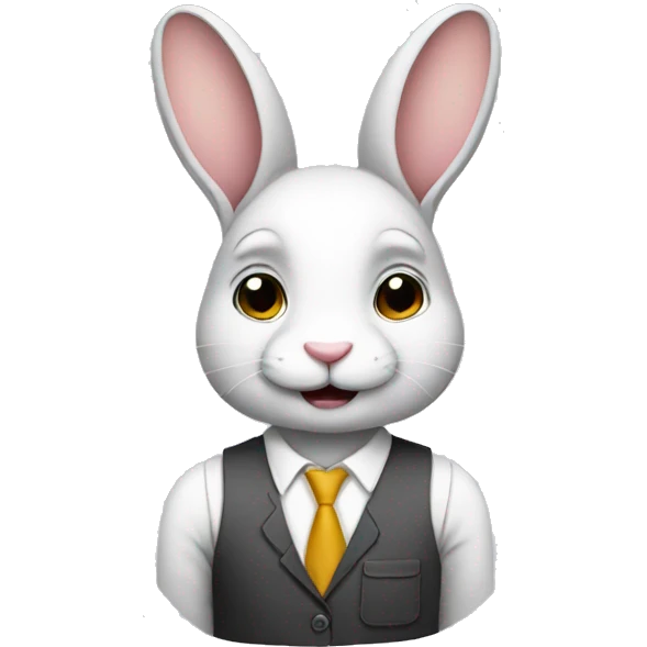 Rabbit dressed for work emoji