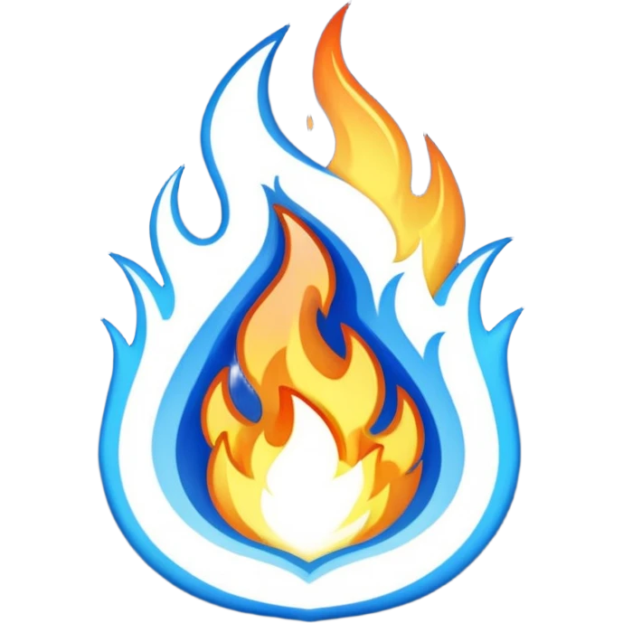 Blue and white fire emoji emoji