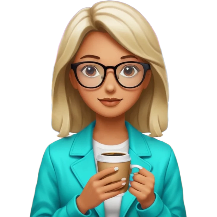 Woman with coffee , coffe shop neon glow, Midnight Wander. emoji