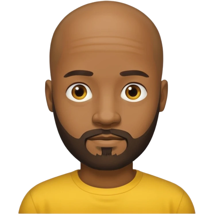 Bearded bald black man yellow shirt emoji