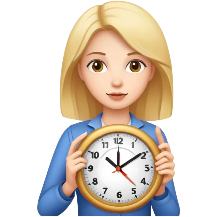 Woman with a clock emoji