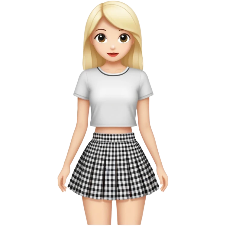 Black gingham mini skirt emoji