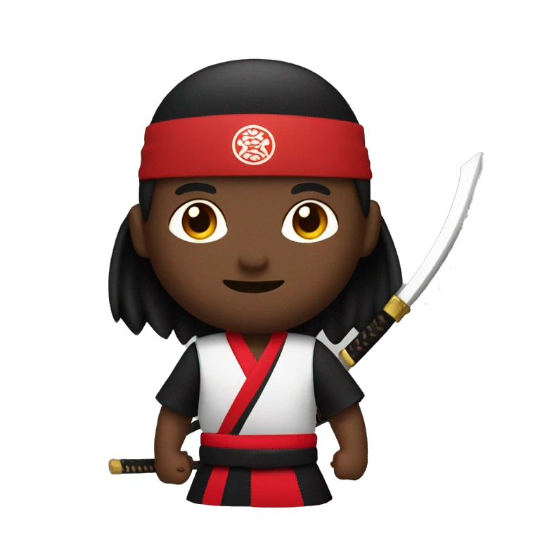 Red & Black Medium Dark Skin Tone Samurai emoji