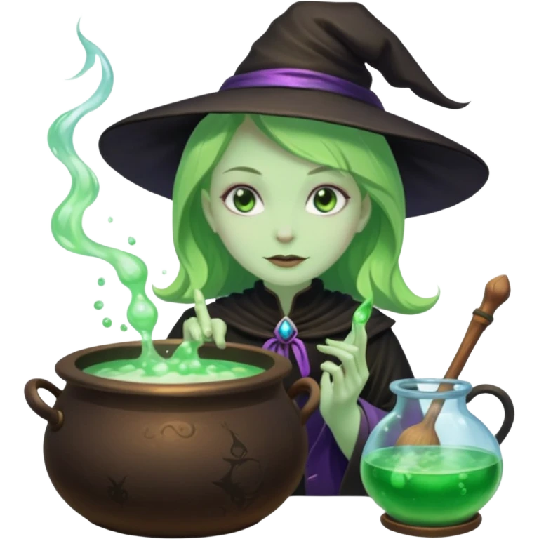 green witch cooking potion emoji
